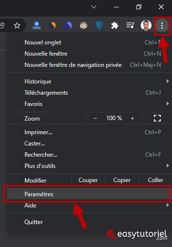 booster chrome 1 parametres