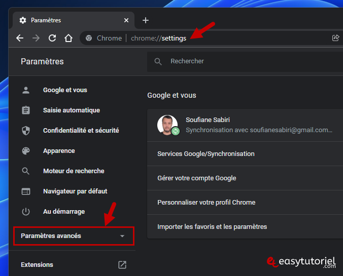 booster chrome 2 parametres avances