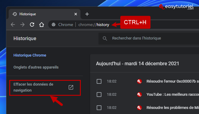 booster chrome 5 effacer les donnees de navigation