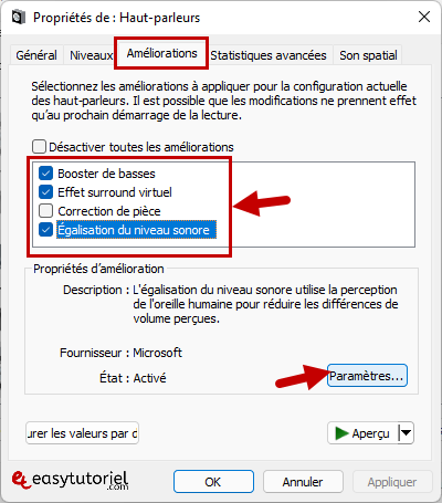 augmenter son audio amplifier musique ecouteurs haut parleur windows 11 10 gratuit 7 effets
