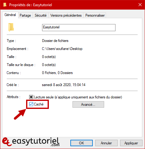 cacher fichiers dossiers attrib windows 10 4 dossier cach%C3%A9
