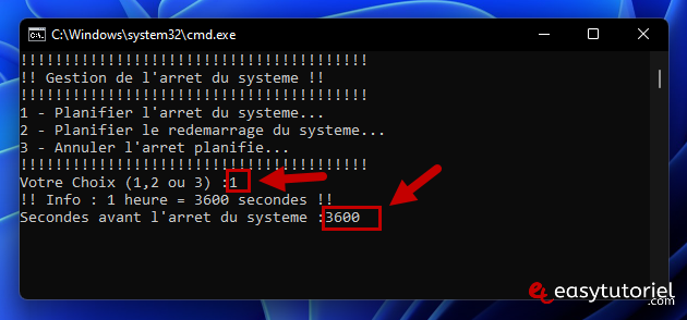 planifier arret redemarrage pc shutdown annuler redemarrer arreter cmd 7