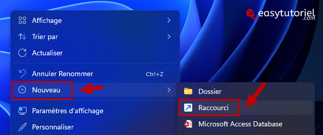 raccourci shutdown 1