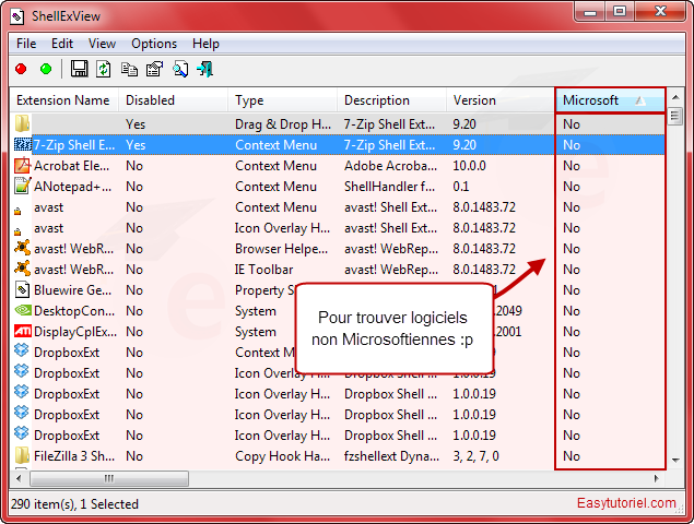 nettoyer menu contextuel windows 7