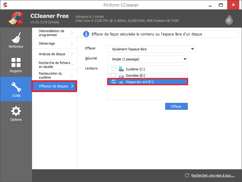 ccleaner effaceur de disques