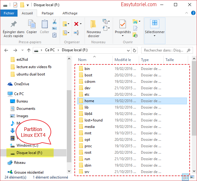 14 partition ext4 linux sur windows ext2fsd