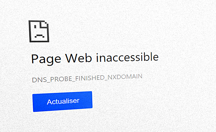 DNS PROBE FINISHED page web inaccessible