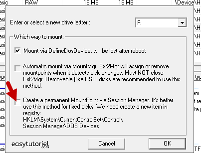 ext4 windows 13 create permanent