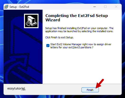 ext4 windows 9 ext2fsd terminer