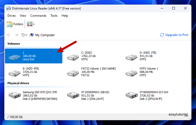 ext4 windows root linux reader