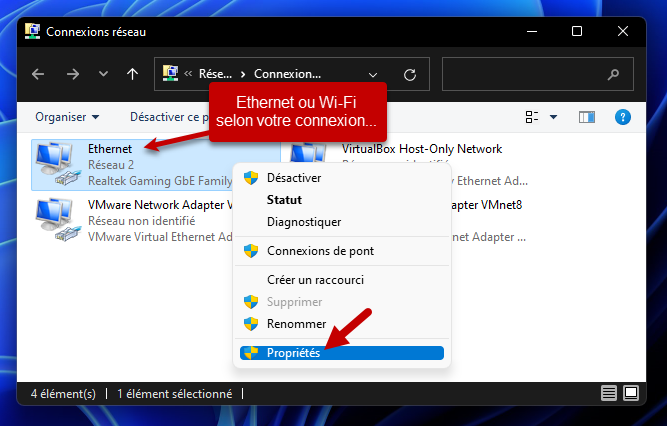 reparer dns probe finished nx domain 5 ethernet proprietes