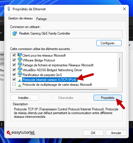 reparer dns probe finished nx domain 6 protocole internet version 4 tcp ipv4 proprietes