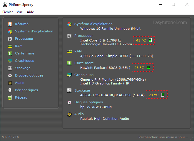 10 speccy chaleur batterie pc