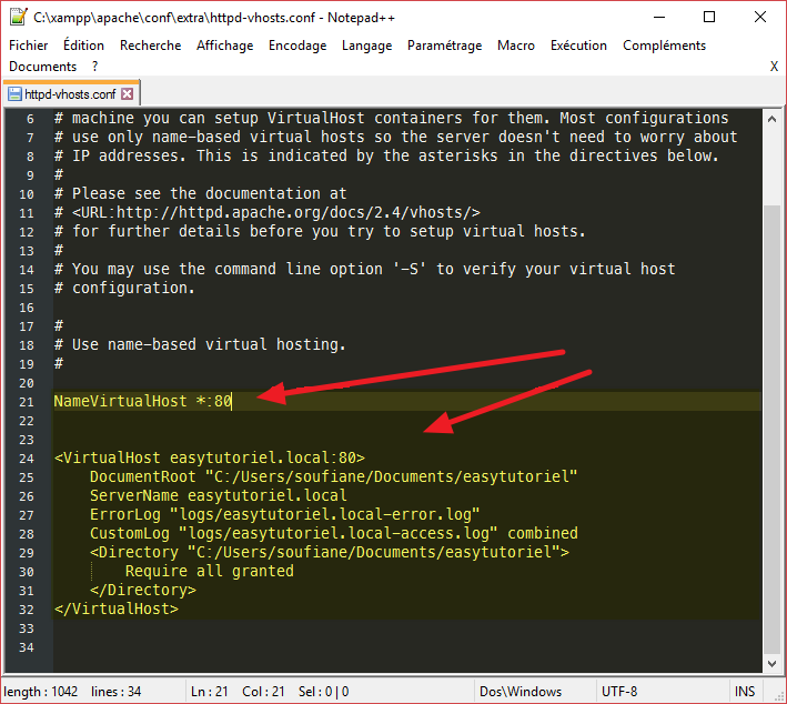 2 httpd-vhosts namevirtualhost 80 xampp