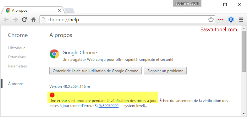 4 google chrome desactiver mises a jour
