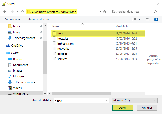 4 hosts windows ouvrir notepad++
