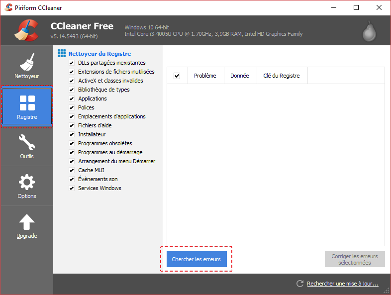 ccleaner registre