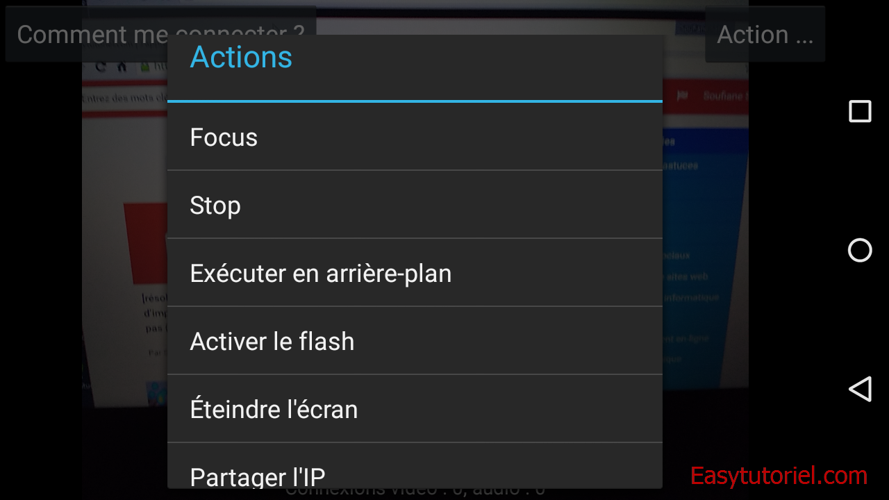 10 actions focus stop ip webcam android live