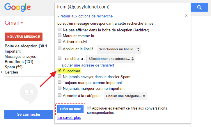 3 gmail supprimer spam email