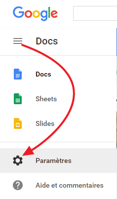 4 google docs parametres