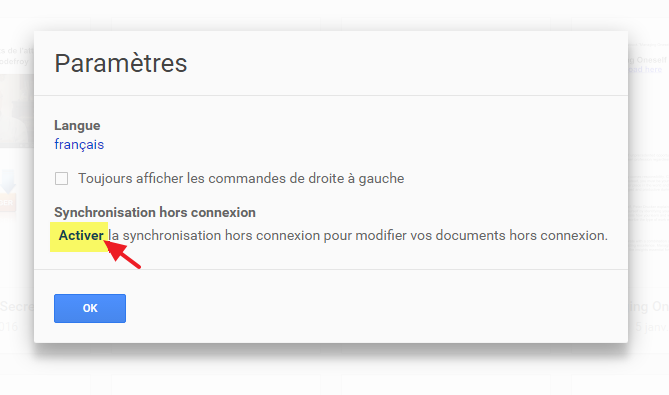 5 activer google docs hors ligne