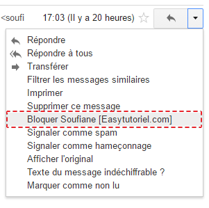 bloquer email gmail