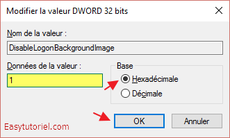 dword logon background registre arriere plan windows 10