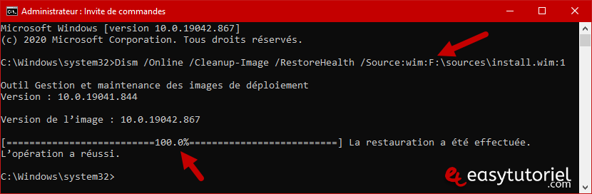 reparer fichiers systeme corrompus windows 10 7 dism iso
