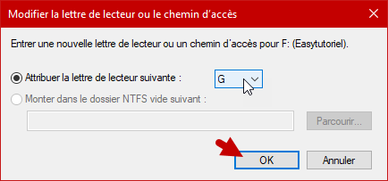 changer lettre disque partition peripherique windows 10 6
