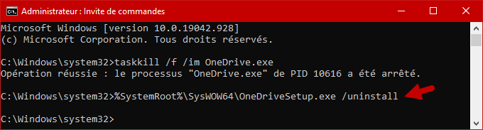 desactiver desinstaller onedrive windows 10 9
