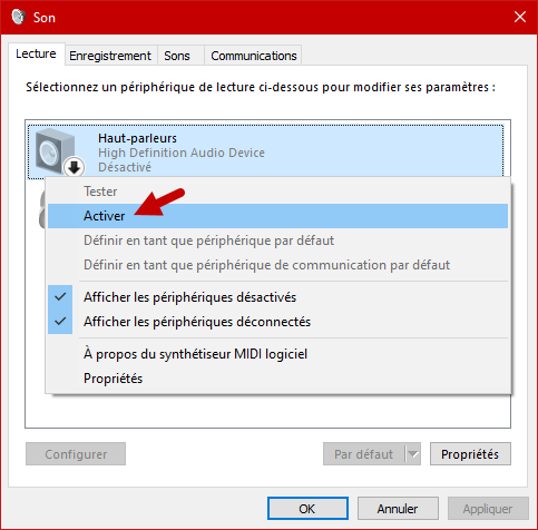 reparer son audio windows 10 3