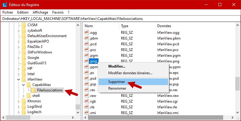 supprimer programme de ouvrir avec windows 10 10
