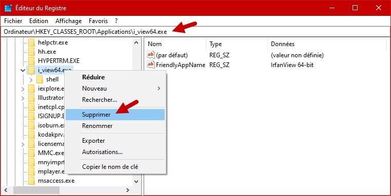 supprimer programme de ouvrir avec windows 10 6