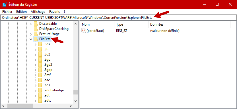 supprimer programme de ouvrir avec windows 10 7