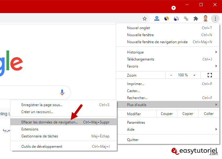 vider cache google chrome une page forcer actualisation 3