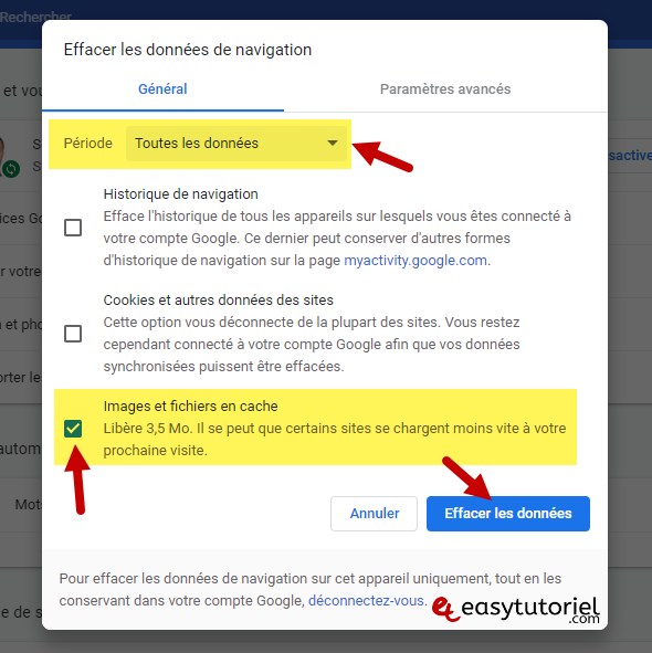 vider cache google chrome une page forcer actualisation 4