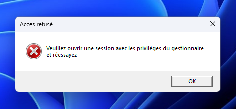 erreur veuillez ouvrir session gestionnaire windows