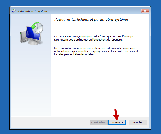 restaurer windows 10 point de restauration 13