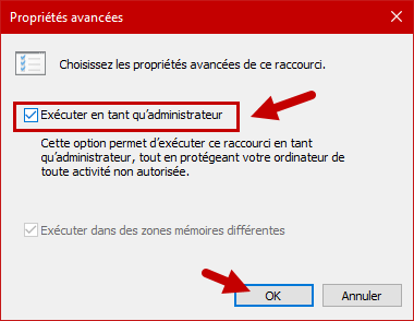veuillez ouvrir une session avec les privileges du gestionnaire solution 7