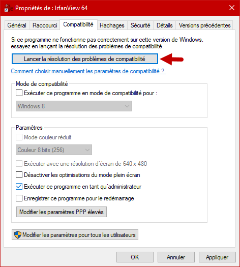 veuillez ouvrir une session avec les privileges du gestionnaire solution 8