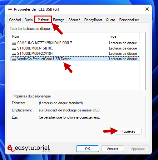 augmenter capacite cle usb gratuitement windows 11 4 materiel proprietes