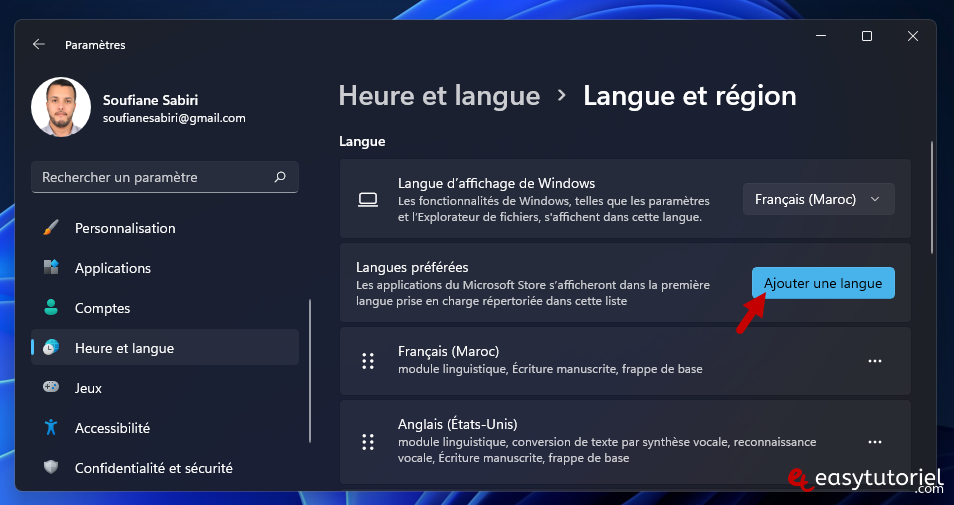 changer langue affichage windows 11 3 ajouter une langue