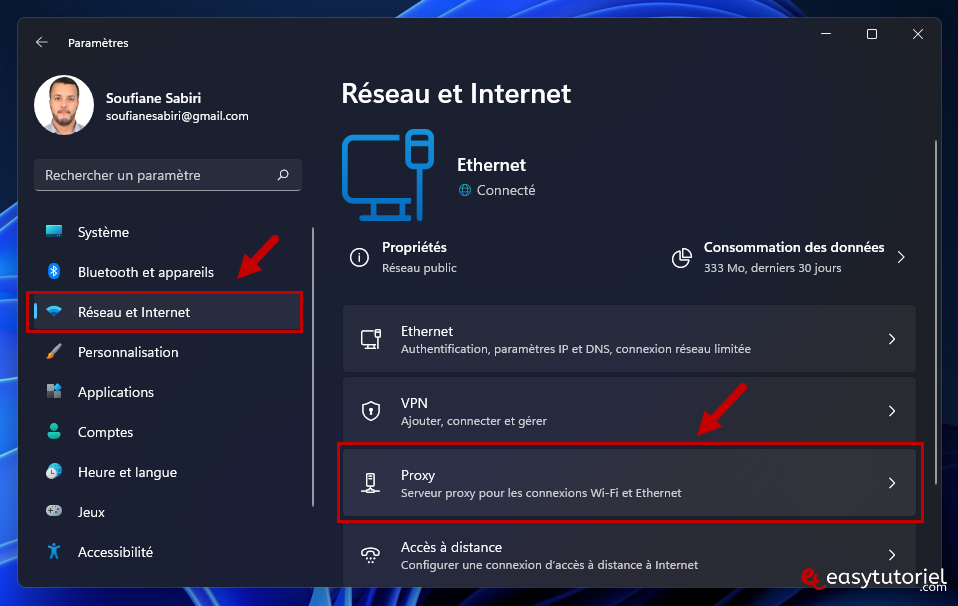 configurer proxy internet anonymat windows 11 1 reseau et internet parametres