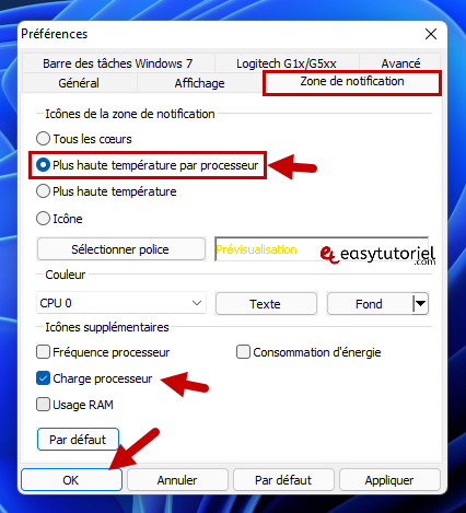 core temp temperature cpu processeur pc windows 11 7 plus haute temperature par processeur