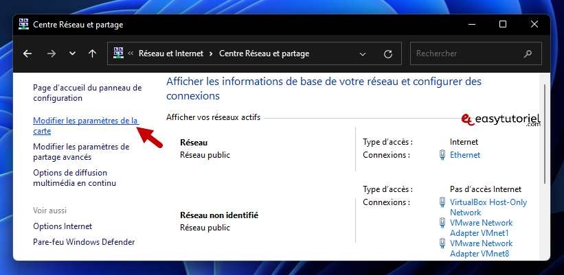 desactiver activer carte reseau windows 11 4 modifier les parametres de la carte