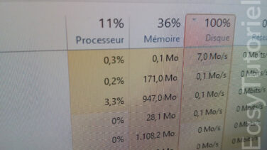 disque dur toujours a 100 gestionnaire des taches