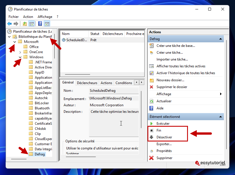 disque usage 100 gestionnaire des taches 6 defrag planificateur de taches