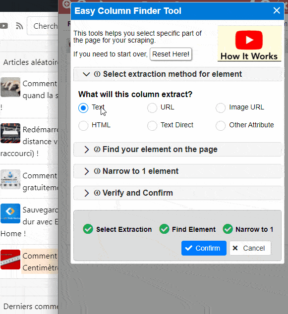 easy column finder data scraper