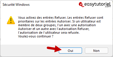 empecher utilisateur de supprimer dossier fichier windows 11 8