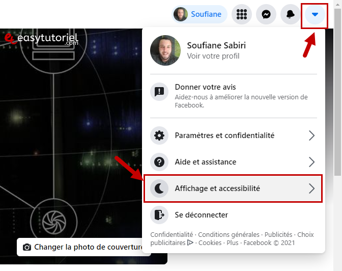 facebook mode sombre dark mode windows android pc mobile navigateur 1 parametres